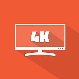 扁平化4K電視設計矢量素材