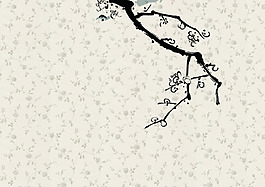 水墨梅花墻紙圖