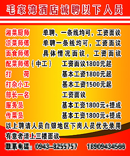 毛家灣誠(chéng)聘高清Psd圖