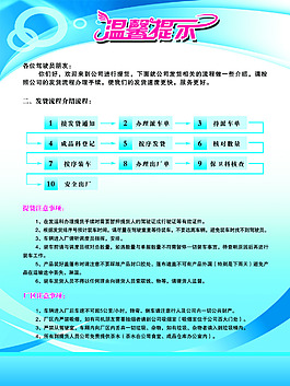 发货流程 温馨提示