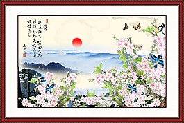 桃花風景畫