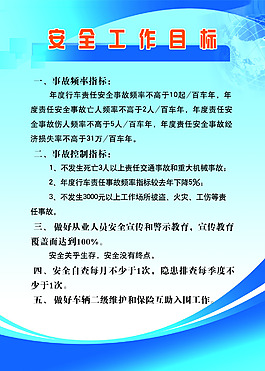 安全工作目標(biāo)