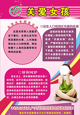 關愛女孩計生展板