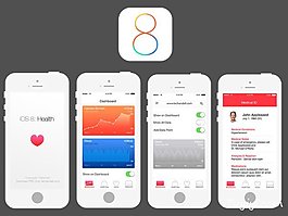 iOS8健康功能圖標(biāo)PSD素材