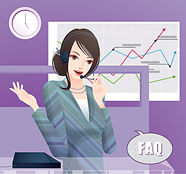 演说的工作美女矢量图