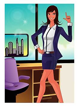 現(xiàn)代職業(yè)女性矢量圖