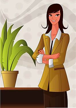 都市辦公女性矢量圖