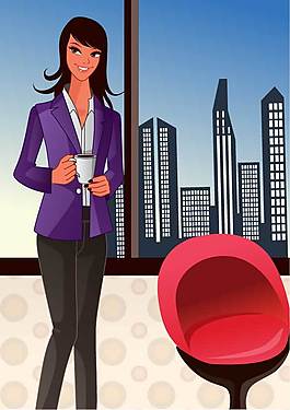 都市工作女性矢量圖