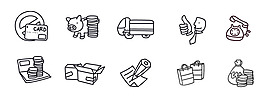 IE存錢汽車電話儲(chǔ)蓄金錢等圖標(biāo)
