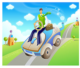 汽車男子矢量ai圖