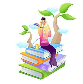 書籍與男子圖