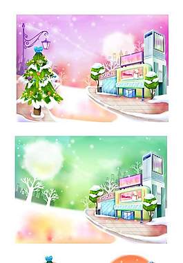 風(fēng)景插畫矢量圖