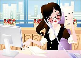 商务女性插画图