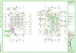 動力輔助樓冷凍機房平面圖CAD圖紙