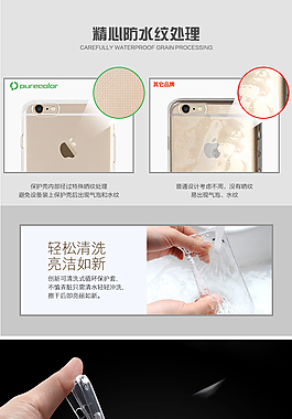 精心防水紋處理手機(jī)透明殼