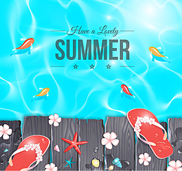 清新夏日插畫矢量素材