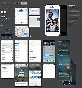 蘋果iOS 7元素包PSD素材