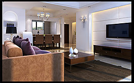 客廳設(shè)計素材3D模型素材