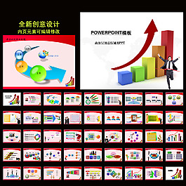 动态业绩报告工作总结PPT模板