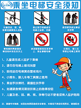 手扶電梯安全警示牌
