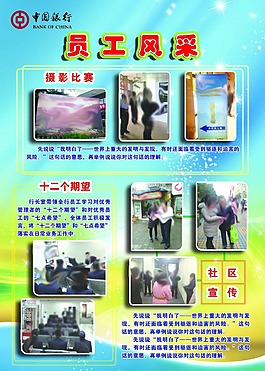 蓝色员工风采海报