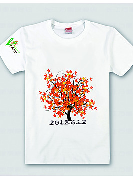 楓樹T恤 衣服模板