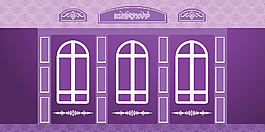 紫色婚礼窗户背景