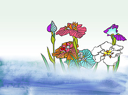 手绘水仙花分层PSD文件