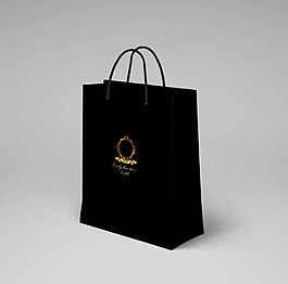 空白手提紙袋黑色LOGO展示背景