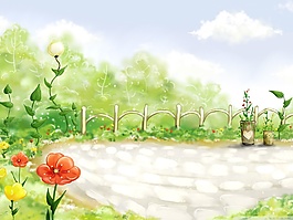 春天綠色背景素材圖片