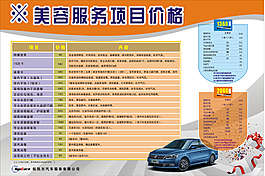 汽車美容項目表