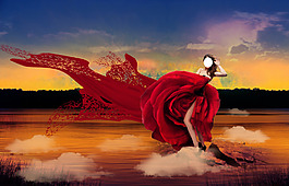 夢(mèng)幻女神日落