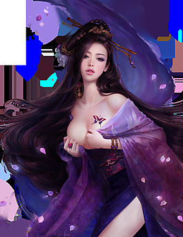 無背景美女插畫