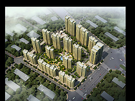 小區(qū)建筑鳥瞰圖