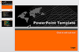 黑色經典地圖PPT模板