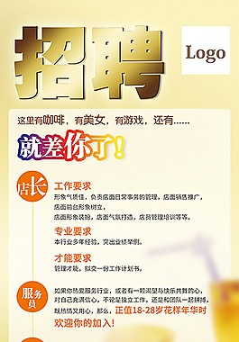 網吧招聘海報