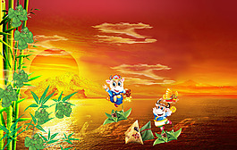 端午節(jié)紅色背景psd素材