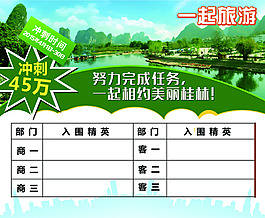 業績沖刺旅游PSD海報