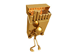 3D小金人背煙