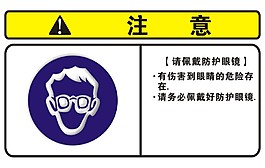 帶護眼鏡  提示牌 微信提示 危險