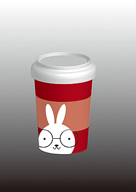 眼睛兔矢量水杯素材