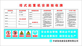 建筑工地安全施工塔吊驗收牌