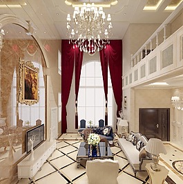 別墅客廳設計效果圖