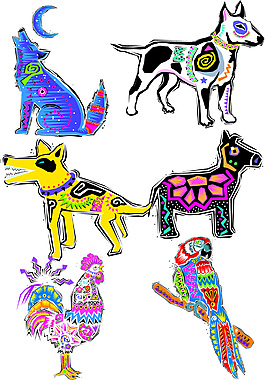 創意藝術動物昆蟲矢量素材