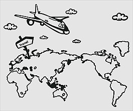 飛機(jī)旅行矢量圖圖片