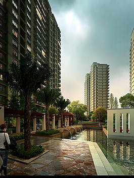 小区水景建筑