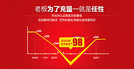 红色背景淘宝促销海报