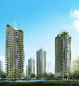 建筑群鳥瞰后期效果圖圖片