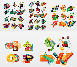 创意字母标签矢量图
