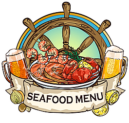 海鮮食物菜單設計矢量素材